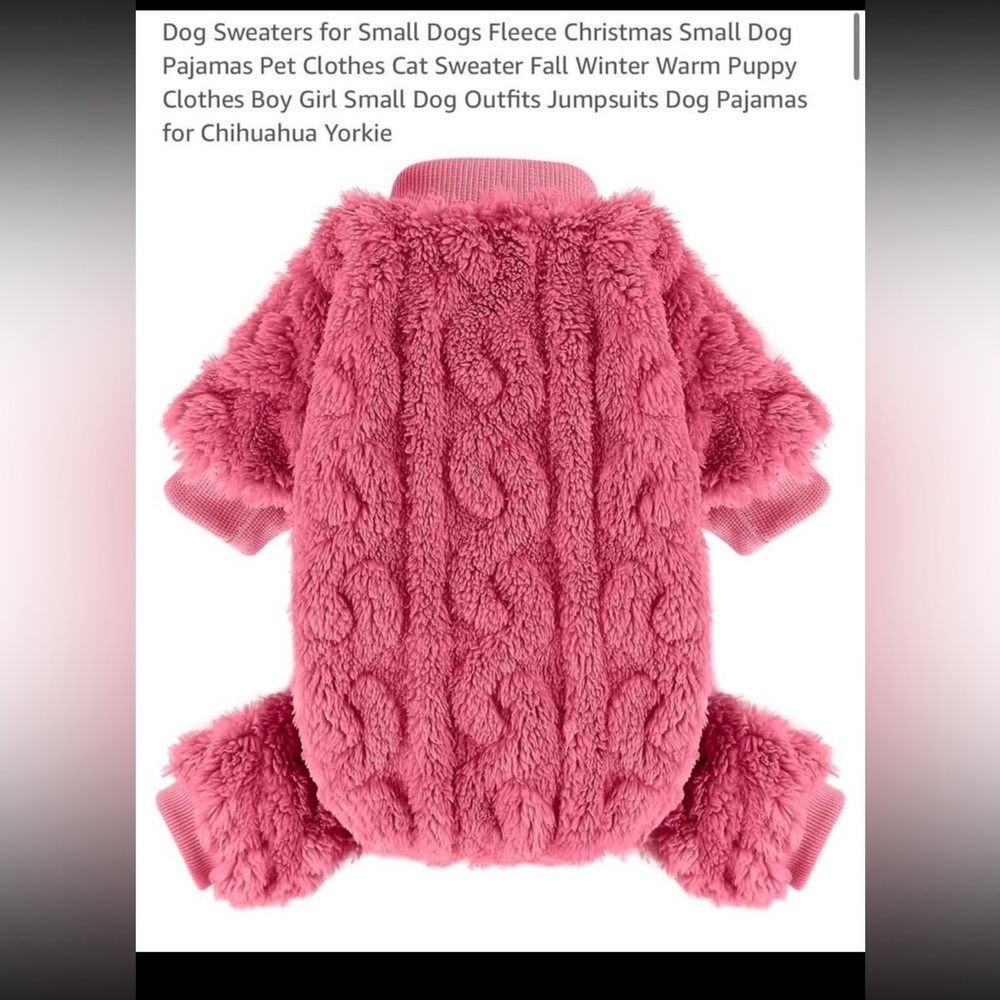 Pink Fleece Dog Sweater